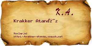 Krakker Atanáz névjegykártya